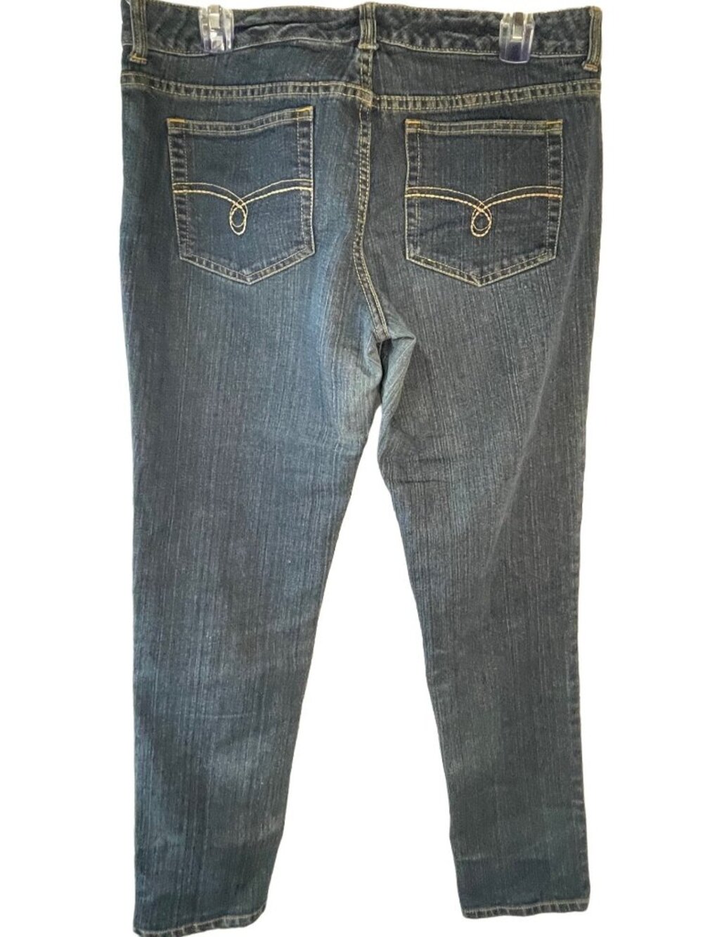 American Rag curvy skinny jeans dark blue embroyered size 11-R waist 36" READ